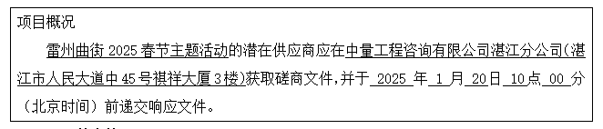 雷州曲街2025春节主题活动竞争性磋商公告(图1)